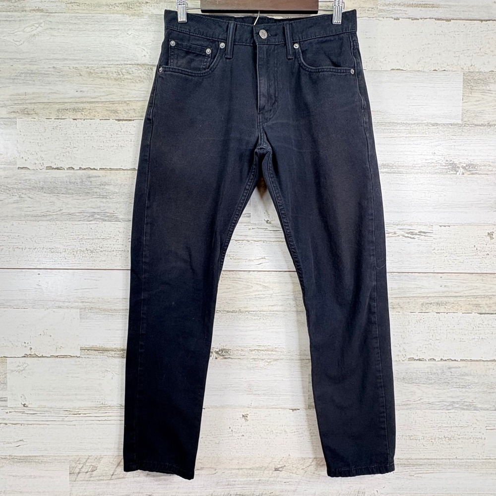 Levis 512 Slim Taper Mens Black Stretch Denim Jeans 30x27 Dark Wash Stretch
